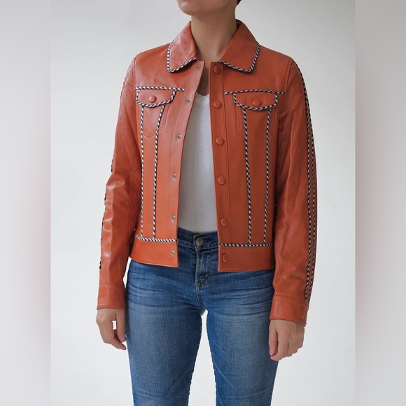 SIPOS New York leather fitted jacket never worn with tags - Picture 2 of 2